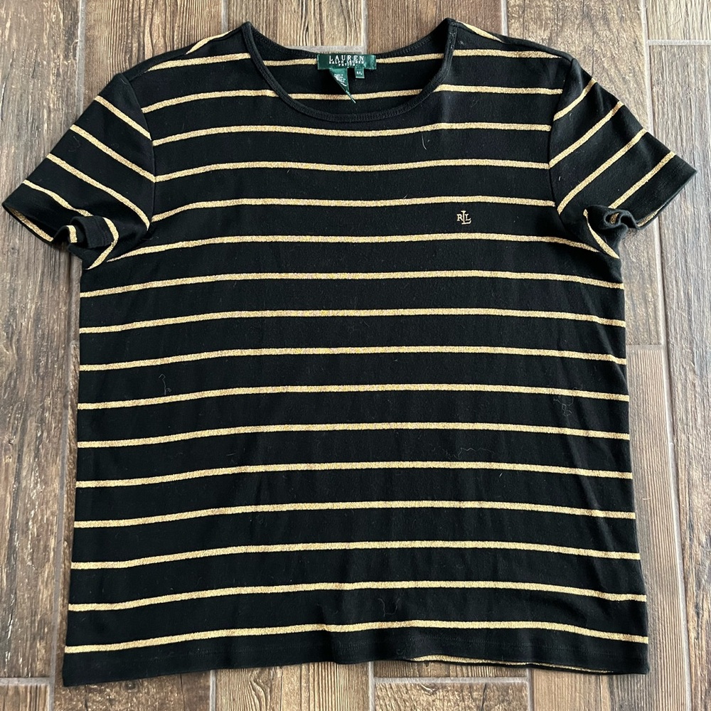 Ralph Lauren gold striped T